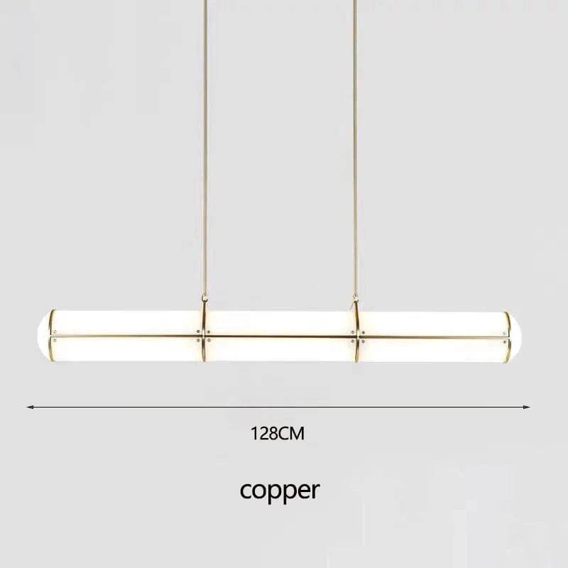 Lustre rétro minimaliste design italien - Lampes suspendues en acrylique | Marco Lucetti Or 128CM