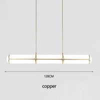 Lustre rétro minimaliste design italien - Lampes suspendues en acrylique | Marco Lucetti Or 128CM