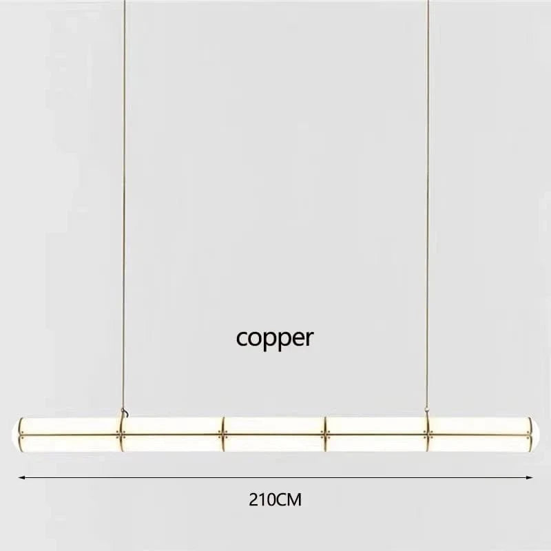 Lustre rétro minimaliste design italien - Lampes suspendues en acrylique | Marco Lucetti Or 210CM