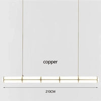 Lustre rétro minimaliste design italien - Lampes suspendues en acrylique | Marco Lucetti Or 210CM