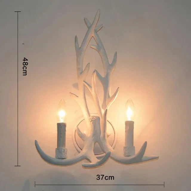 Lustre Rétro Résine Bois Marron Blanc - Idéal pour Salon, Restaurant, et Bar | Marco Lucetti Applique blanche