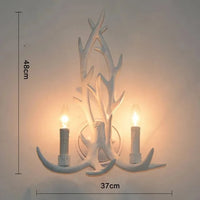 Lustre Rétro Résine Bois Marron Blanc - Idéal pour Salon, Restaurant, et Bar | Marco Lucetti Applique blanche