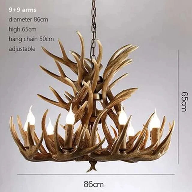 Lustre Rétro Résine Bois Marron Blanc - Idéal pour Salon, Restaurant, et Bar | Marco Lucetti Bras marron 9X9