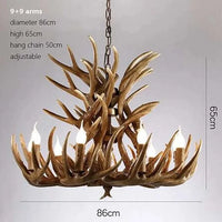 Lustre Rétro Résine Bois Marron Blanc - Idéal pour Salon, Restaurant, et Bar | Marco Lucetti Bras marron 9X9