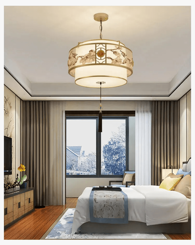 Lustre rétro rond pour restaurant chinois : Lampe suspendue créative de la nouvelle collection orientale | Marco Lucetti