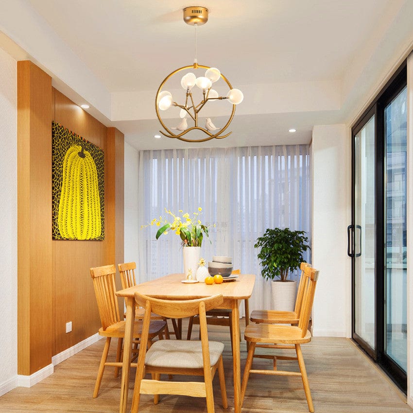 Lustre Rhym - Design Moderne avec Arbre et Oiseaux | Marco Lucetti