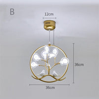 Lustre Rhym - Design Moderne avec Arbre et Oiseaux | Marco Lucetti B - Doré - Froide