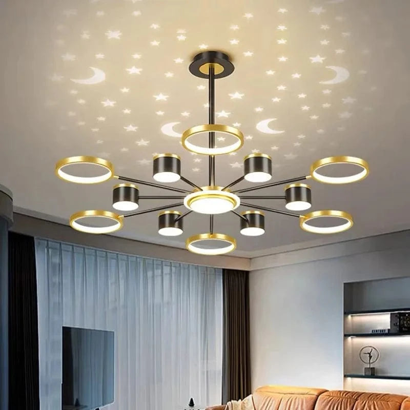Lustre romantique étoilé moderne à 6 lumières créatif 2024 - Collection Stella Glow | Marco Lucetti