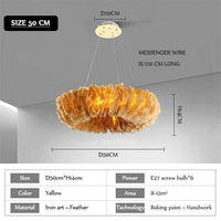 Lustre rond design LED Pluma Glow | Marco Lucetti D50cm / Jaune