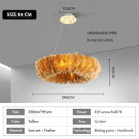 Lustre rond design LED Pluma Glow | Marco Lucetti D60cm / Jaune