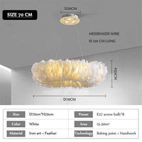 Lustre rond design LED Pluma Glow | Marco Lucetti D70cm / Blanc