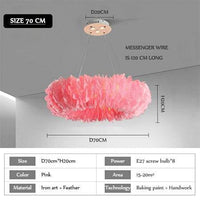 Lustre rond design LED Pluma Glow | Marco Lucetti D70cm / Rose