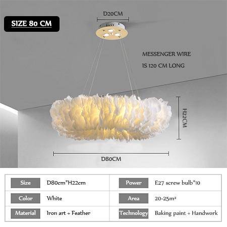 Lustre rond design LED Pluma Glow | Marco Lucetti D80cm / Blanc