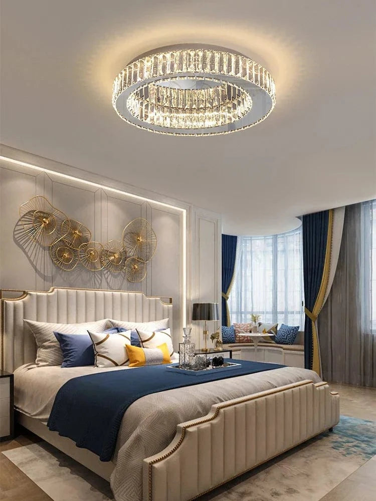 Lustre rond en cristal de luxe à LED dimmable | Marco Lucetti