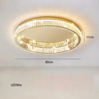 Lustre rond en cristal de luxe à LED dimmable | Marco Lucetti 80 cm / Argent / Lumière naturelle