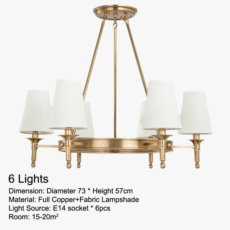 Lustre rond en cuivre pour chambre à coucher - Édition Complète | Marco Lucetti