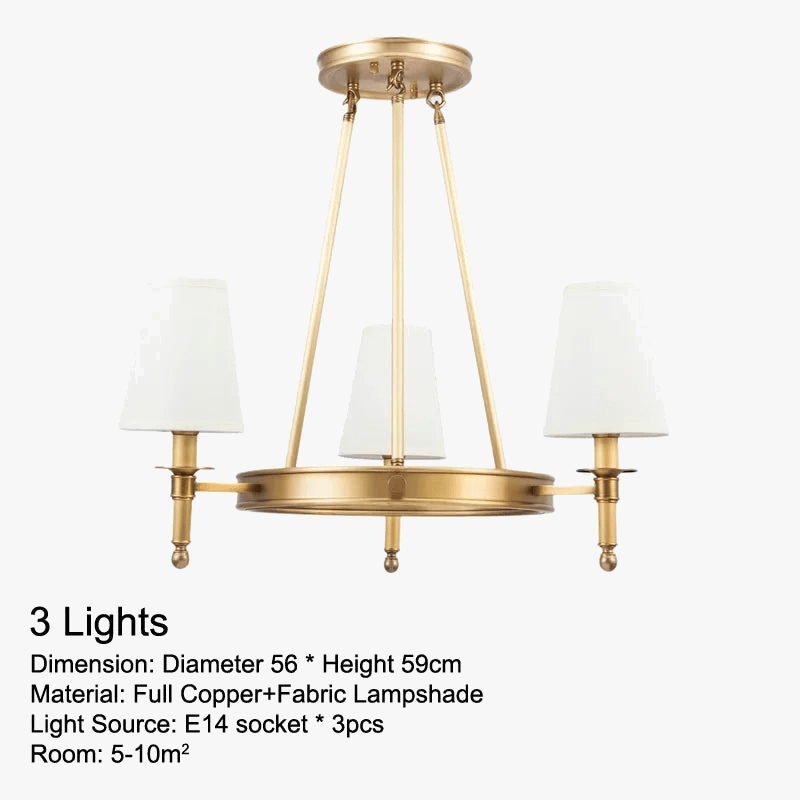 Lustre rond en cuivre pour chambre à coucher - Édition Complète | Marco Lucetti