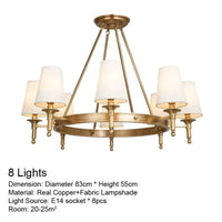 Lustre rond en cuivre pour chambre à coucher - Édition Complète | Marco Lucetti 8 lumières