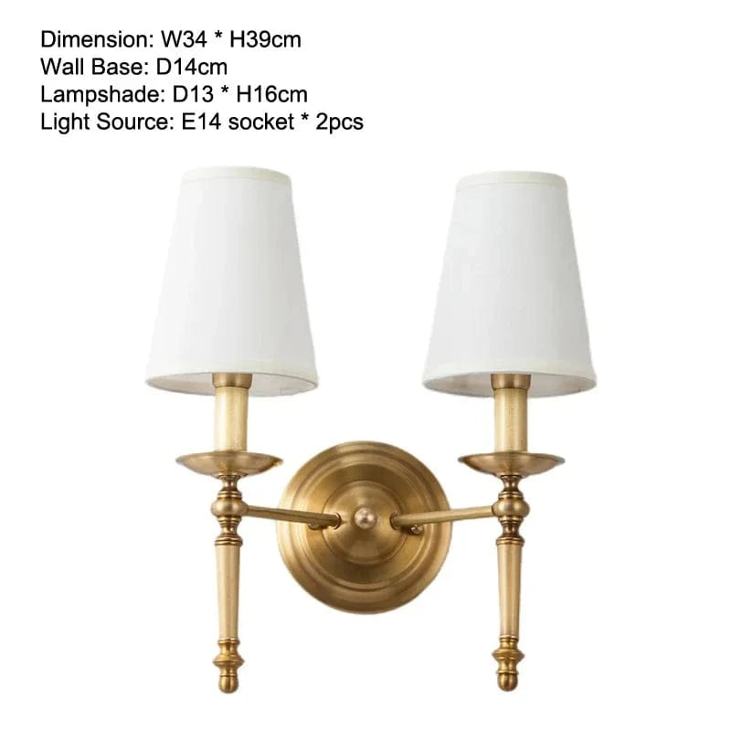 Lustre rond en cuivre pour chambre à coucher - Édition Complète | Marco Lucetti Applique 2 Lumières