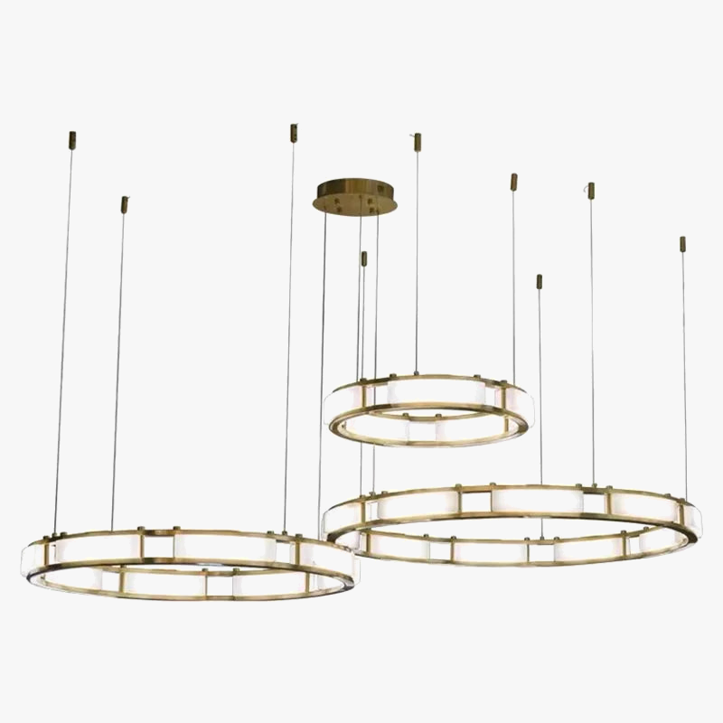 Lustre rond LED en marbre post-moderne avec intensité ajustable
