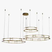 Lustre rond LED en marbre post-moderne avec intensité ajustable