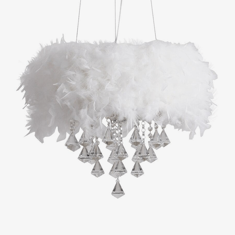 Lustre RoundLux LED Plume & Crystal