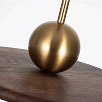 Lustre rond nordique en bois massif de noyer - Collection Scandinave | Marco Lucetti