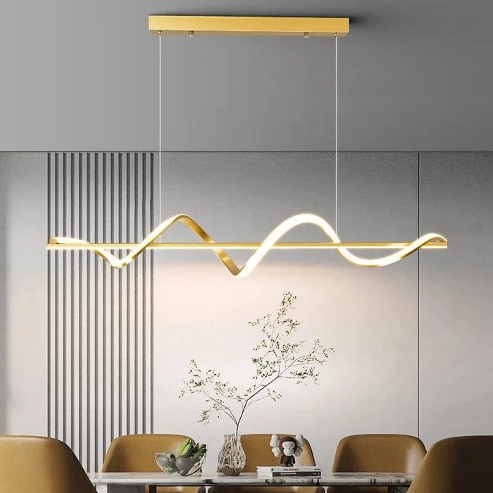 Lustre Rotatif LED Moderne avec Télécommande Longue Portée | Marco Lucetti B Or / 100cm-48W / Intensité variable