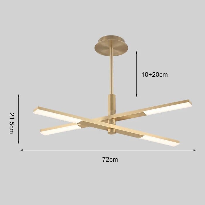 Lustre Rotatif Luxe pour Salle à Manger | Marco Lucetti 4 têtes or 24W / RC à intensité variable