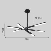 Lustre Rotatif Luxe pour Salle à Manger | Marco Lucetti 6 têtes noires 56W / RC à intensité variable