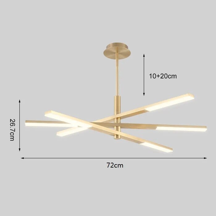 Lustre Rotatif Luxe pour Salle à Manger | Marco Lucetti 6 têtes or 56W / RC à intensité variable