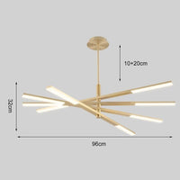 Lustre Rotatif Luxe pour Salle à Manger | Marco Lucetti 8 têtes or 72W / RC à intensité variable