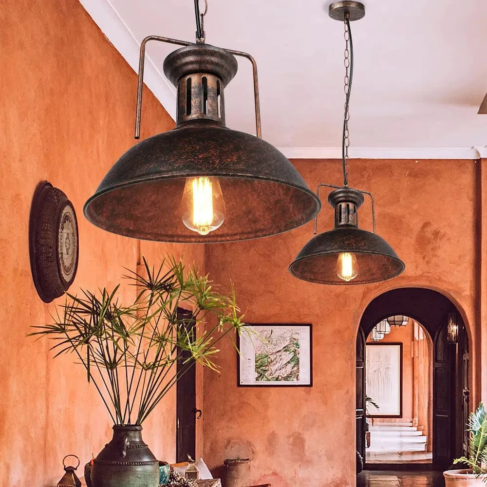 Lustre Rouille Métal Restauré pour Plafond de Maison | Marco Lucetti