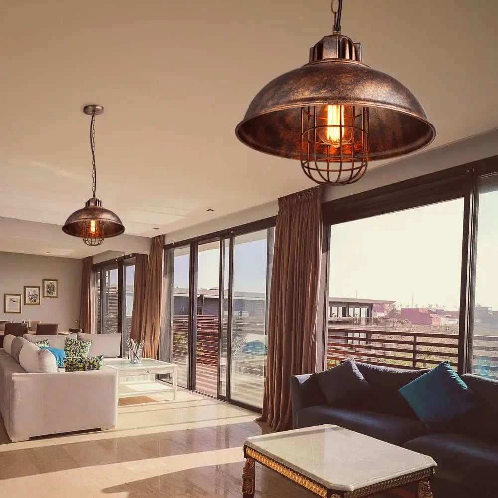 Lustre Rouille Métal Restauré pour Plafond de Maison | Marco Lucetti