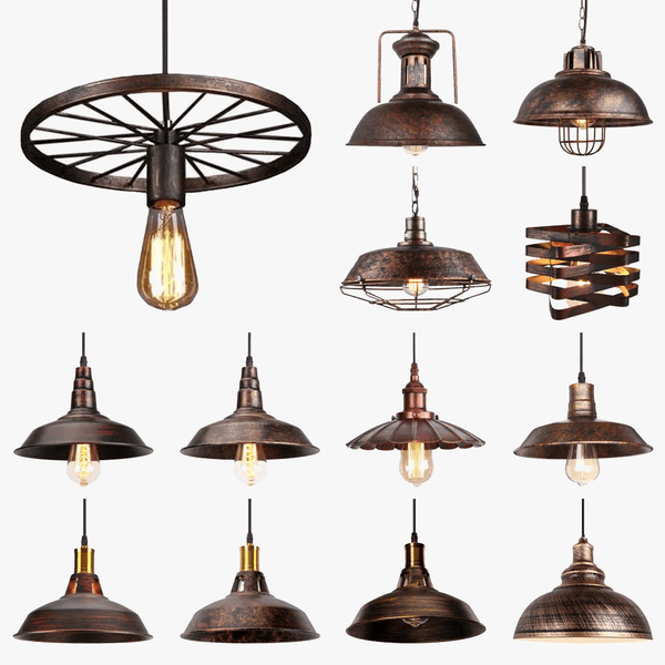 Lustre Rouille Métal Restauré pour Plafond de Maison | Marco Lucetti