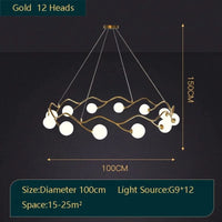 Lustre Royal Luxe en Or avec Boule de Verre LED | Marco Lucetti Or 12 têtes