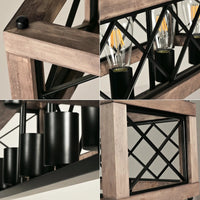 Lustre rustique en métal et bois - Collection Artisanat moderne | Marco Lucetti
