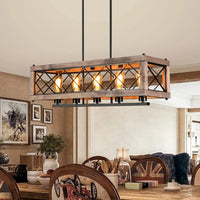 Lustre rustique en métal et bois - Collection Artisanat moderne | Marco Lucetti