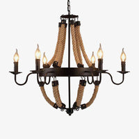 Lustre Rustique Métal & Cordages Flamme | Marco Lucetti