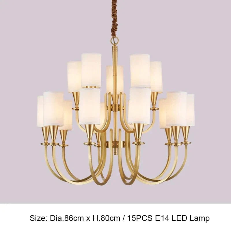 Lustre Rustique Nord-Américain en Cuivre | Marco Lucetti 15 têtes / Blanc froid