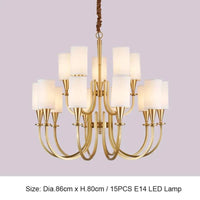 Lustre Rustique Nord-Américain en Cuivre | Marco Lucetti 15 têtes / Blanc froid