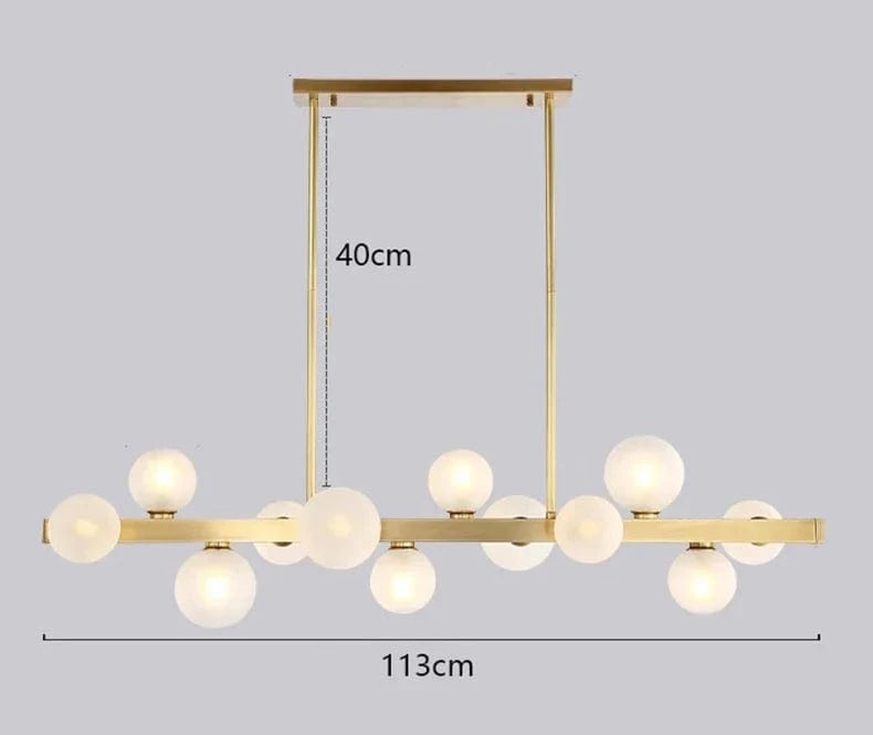 Lustre Salle à manger Moderne avec Éclairage LED Décoratif | Marco Lucetti 12 têtes d'or / Blanc froid