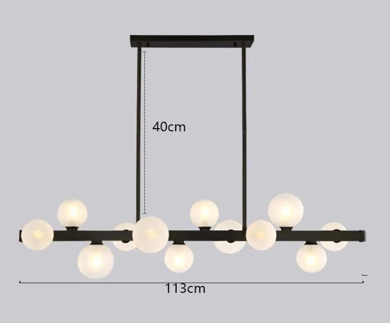 Lustre Salle à manger Moderne avec Éclairage LED Décoratif | Marco Lucetti 12 têtes Noir / Blanc froid