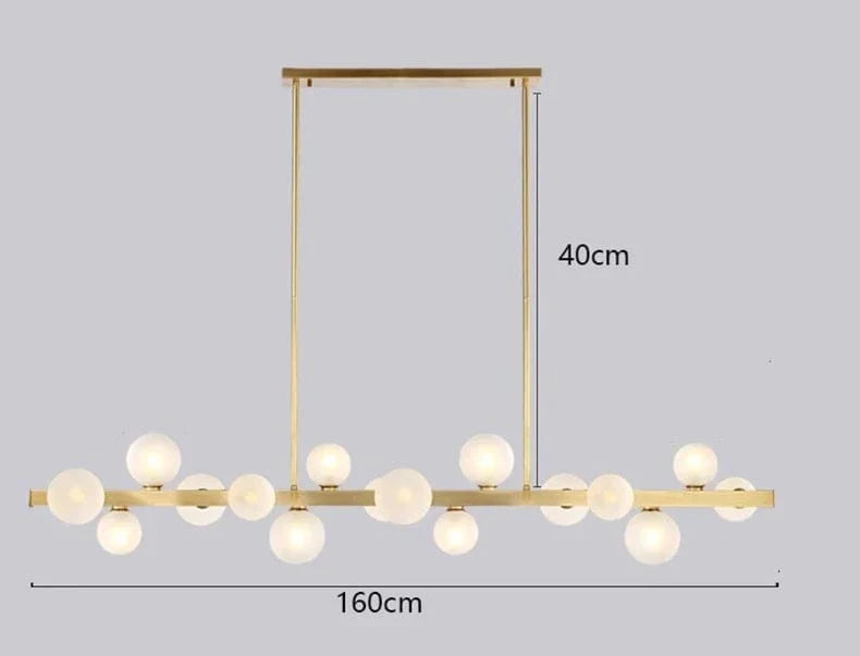 Lustre Salle à manger Moderne avec Éclairage LED Décoratif | Marco Lucetti 16 têtes d'or / Blanc froid
