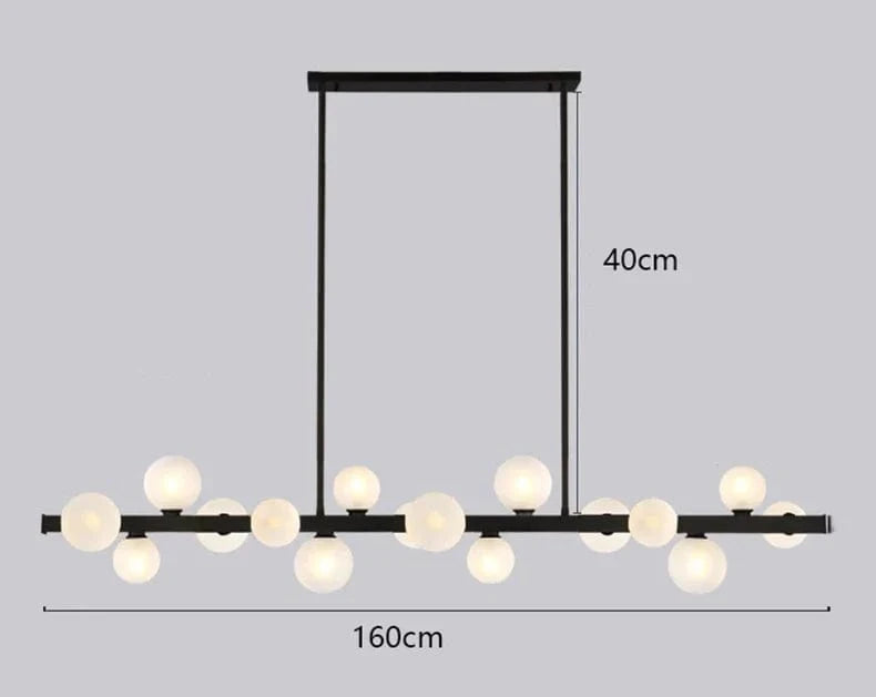 Lustre Salle à manger Moderne avec Éclairage LED Décoratif | Marco Lucetti 16 têtes Noir / Blanc froid