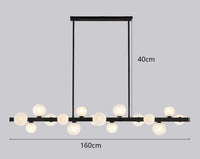 Lustre Salle à manger Moderne avec Éclairage LED Décoratif | Marco Lucetti 16 têtes Noir / Blanc froid