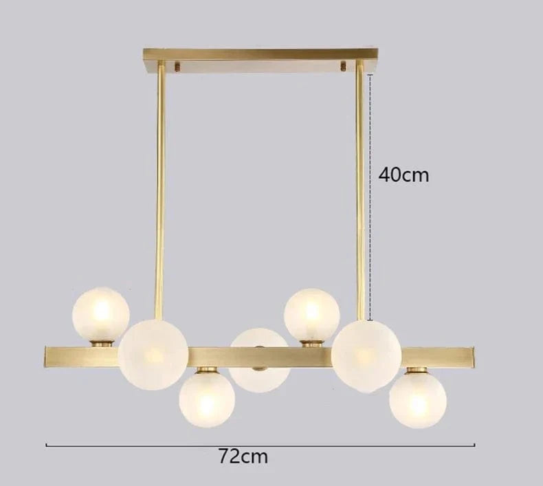 Lustre Salle à manger Moderne avec Éclairage LED Décoratif | Marco Lucetti 7 têtes en or / Blanc froid