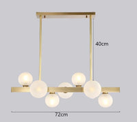 Lustre Salle à manger Moderne avec Éclairage LED Décoratif | Marco Lucetti 7 têtes en or / Blanc froid