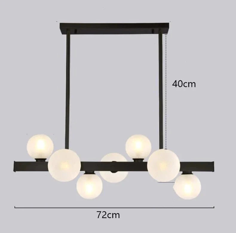Lustre Salle à manger Moderne avec Éclairage LED Décoratif | Marco Lucetti 7 têtes Noir / Blanc froid