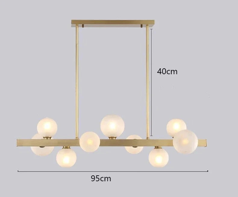 Lustre Salle à manger Moderne avec Éclairage LED Décoratif | Marco Lucetti 9 têtes d'or / Blanc froid